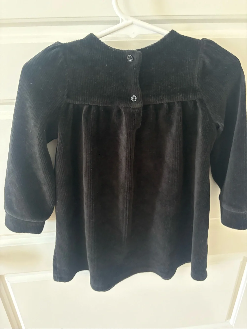 GAP Girls' Black Ribbed Velour Dress Size 18-24M